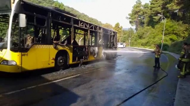 Beykoz’da İETT otobüsü yandı!..